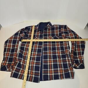VTG Patagonia Men’s 2XL Fjord Reversible Flannel Shirt Jacket Puffer Blue Rare